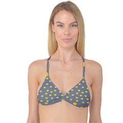 Limpet Polka Dot Yellow Grey Reversible Tri Bikini Top by Mariart