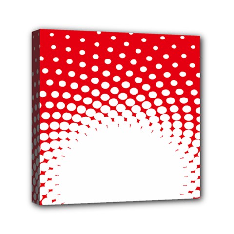 Polka Dot Circle Hole Red White Mini Canvas 6  X 6  by Mariart