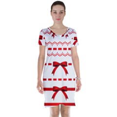 Ribbon Red Line Short Sleeve Nightdress by Mariart