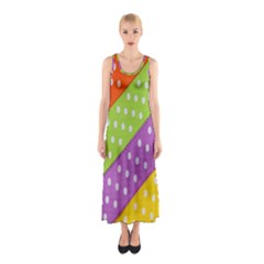 Colorful Easter Ribbon Background Sleeveless Maxi Dress by Simbadda