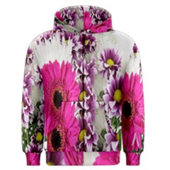 Purple White Flower Bouquet Men s Zipper Hoodie by Simbadda