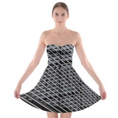 Abstract Architecture Pattern Strapless Bra Top Dress by Simbadda