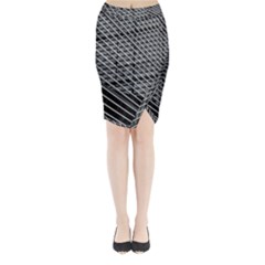 Abstract Architecture Pattern Midi Wrap Pencil Skirt by Simbadda