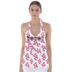 Santa Rita Flowers Pattern Babydoll Tankini Top by dflcprintsclothing