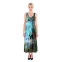 Beautiful Peacock Colorful Sleeveless Maxi Dress View1