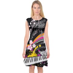 Music Note Capsleeve Midi Dress by PattyVilleDesigns