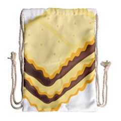 Sandwich Biscuit Chocolate Bread Drawstring Bag (large) by Mariart