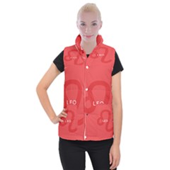 Zodiac Leo Women s Button Up Puffer Vest by Mariart