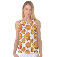 Colorful Stylized Floral Pattern Women s Basketball Tank Top by dflcprintsclothing