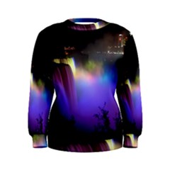 Niagara Falls Dancing Lights Colorful Lights Brighten Up The Night At Niagara Falls Women s Sweatshirt by Simbadda