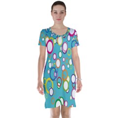 Circles Abstract Color Short Sleeve Nightdress by Simbadda