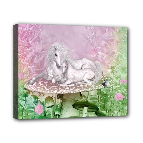 Wonderful Unicorn With Foal On A Mushroom Canvas 10  X 8  by FantasyWorld7