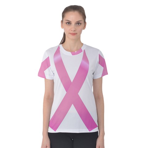 Breast Cancer Ribbon Pink Women s Cotton Tee by Mariart