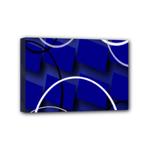 Blue Abstract Pattern Rings Abstract Mini Canvas 6  X 4  by Nexatart