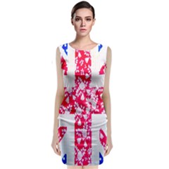 British Flag Abstract British Union Jack Flag In Abstract Design With Flowers Classic Sleeveless Midi Dress by Nexatart