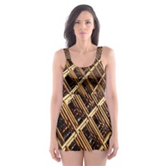 Construction Site Rusty Frames Making A Construction Site Abstract Skater Dress Swimsuit by Nexatart