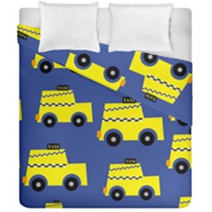 A Fun Cartoon Taxi Cab Tiling Pattern Duvet Cover Double Side (california King Size) by Nexatart