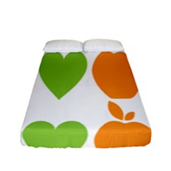 Fruit Apple Orange Green Blue Fitted Sheet (full/ Double Size) by Mariart