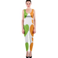 Fruit Apple Orange Green Blue Onepiece Catsuit by Mariart