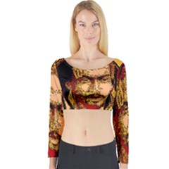 Bunnylinear Long Sleeve Crop Top by PosterPortraitsArt