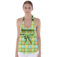 Colorful Happy Easter Theme Pattern Babydoll Tankini Top by dflcprintsclothing