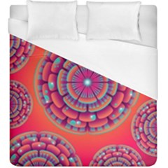 Pretty Floral Geometric Pattern Duvet Cover (king Size) by LovelyDesigns4U