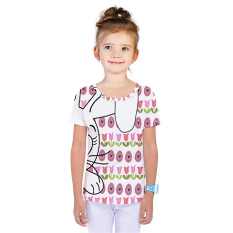 Easter Bunny  Kids  One Piece Tee by Valentinaart