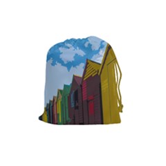 Brightly Colored Dressing Huts Drawstring Pouches (medium)  by Nexatart