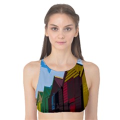 Brightly Colored Dressing Huts Tank Bikini Top by Nexatart