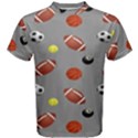 Balltiled Grey Ball Tennis Football Basketball Billiards Men s Cotton Tee View1