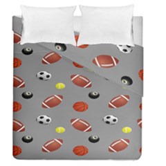 Balltiled Grey Ball Tennis Football Basketball Billiards Duvet Cover Double Side (queen Size) by Mariart