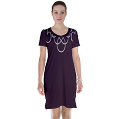 Black Cherry Scrolls Purple Short Sleeve Nightdress by Mariart