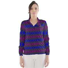 Diamond Alt Blue Purple Woven Fabric Wind Breaker (women) by Mariart