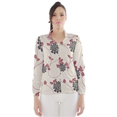 Flower Floral Black Pink Wind Breaker (women) by Mariart