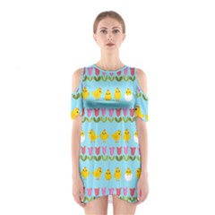 Easter - Chick And Tulips Shoulder Cutout One Piece by Valentinaart