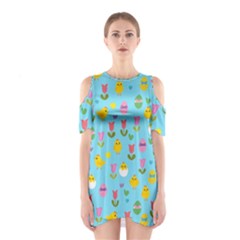 Easter - Chick And Tulips Shoulder Cutout One Piece by Valentinaart