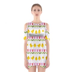 Easter - Chick And Tulips Shoulder Cutout One Piece by Valentinaart