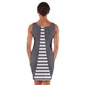 Minimalist Stairs White Grey Wrap Front Bodycon Dress View2