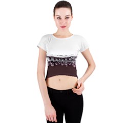 Bubbles In Red Wine Crew Neck Crop Top by Nexatart