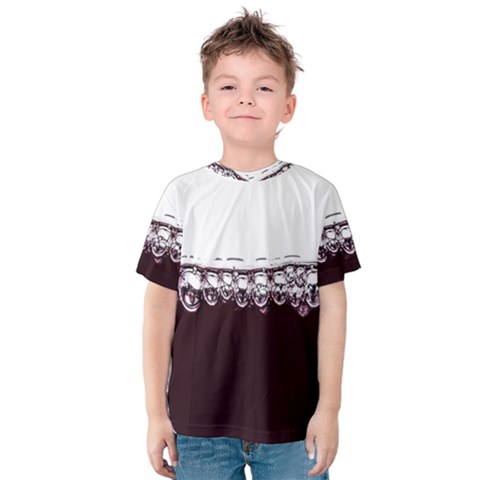 Bubbles In Red Wine Kids  Cotton Tee by Nexatart