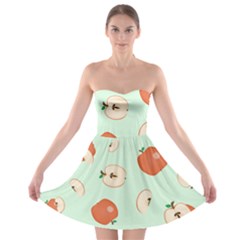 Apple Fruit Background Food Strapless Bra Top Dress by Nexatart