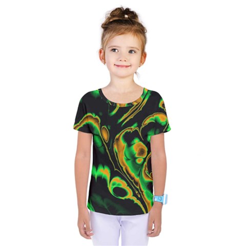 Glowing Fractal A Kids  One Piece Tee by Fractalworld