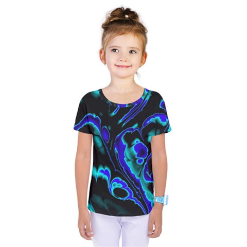 Glowing Fractal C Kids  One Piece Tee by Fractalworld