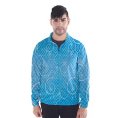 Leaf Blue Snow Circle Polka Star Wind Breaker (men) by Mariart