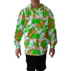 Graphic Floral Seamless Pattern Mosaic Hooded Wind Breaker (kids) by dflcprintsclothing