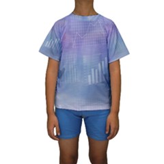 Business Background Blue Corporate Kids  Short Sleeve Swimwear by Nexatart