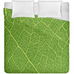 Green Leaf Line Duvet Cover Double Side (king Size) by Mariart