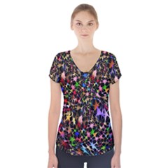 Network Integration Intertwined Short Sleeve Front Detail Top by Nexatart