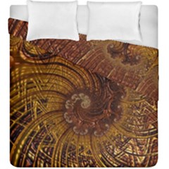 Copper Caramel Swirls Abstract Art Duvet Cover Double Side (king Size) by Nexatart