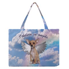 Angel Chihuahua Medium Zipper Tote Bag by Valentinaart